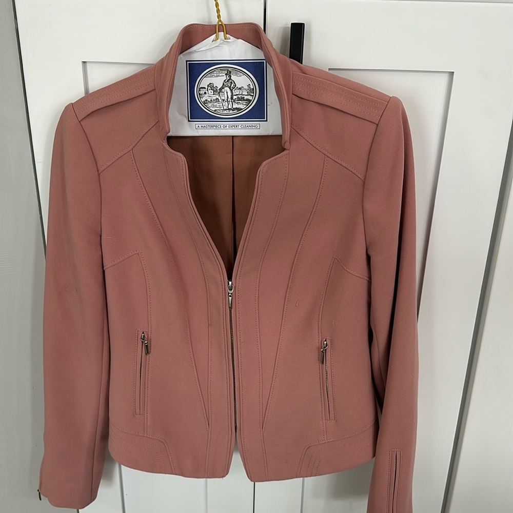 White House Black Market Dusty Rose Zippered  Jacket